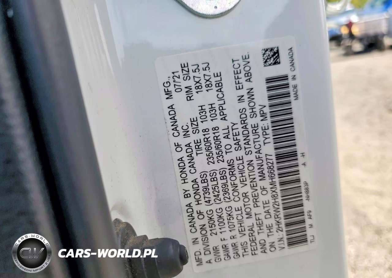 2021 Honda Cr-V Exl VIN:2HKRW2H8XMH668277 - 12