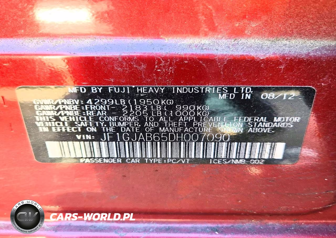 2013 Subaru Impreza Premium VIN:JF1GJAB65DH007090 - 13