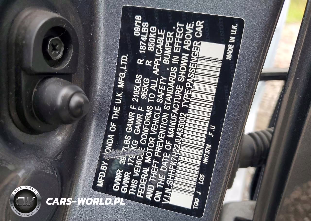 2018 Honda Civic Lx VIN:SHHFK7H22JU433002 - 12