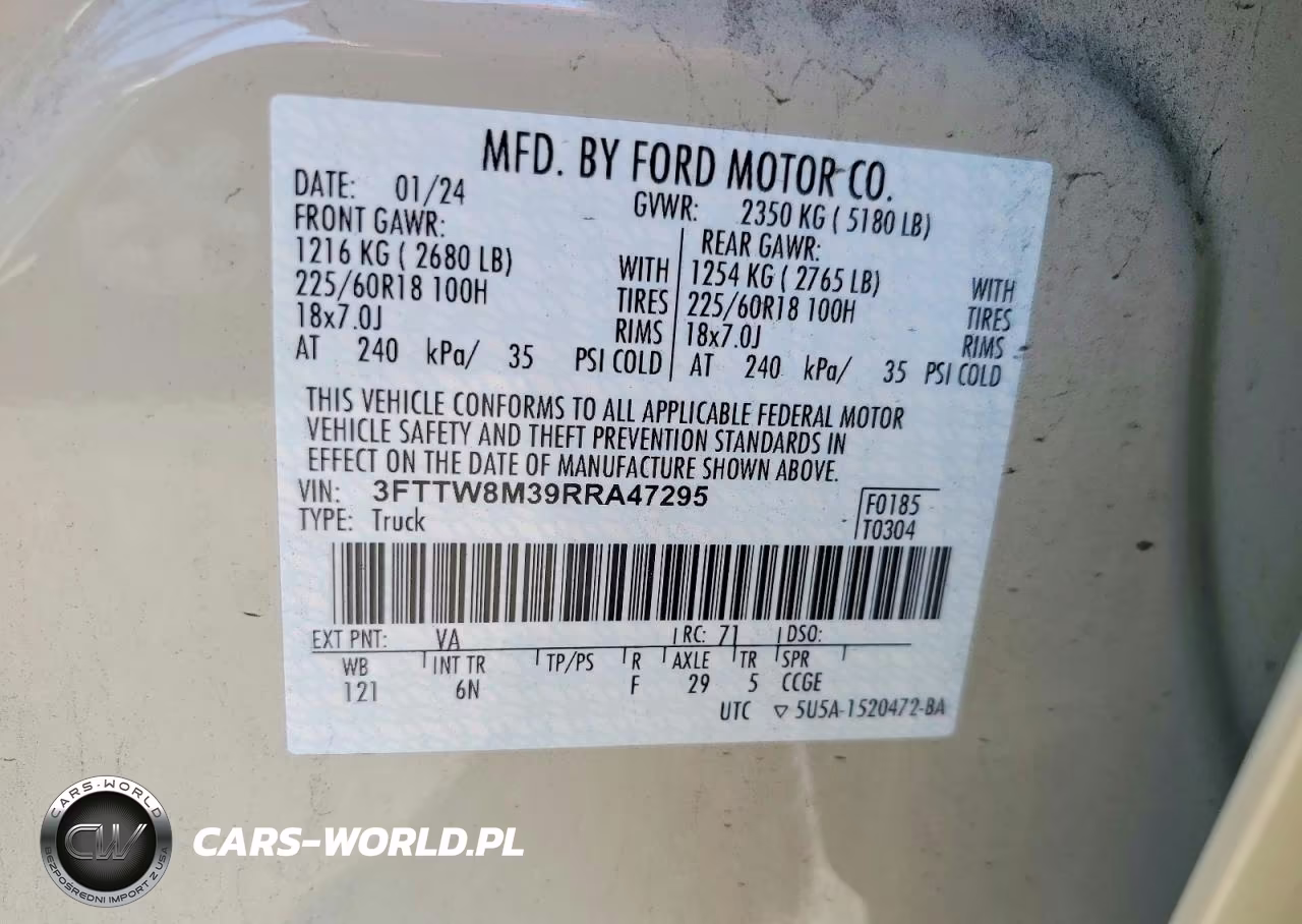 2024 Ford Maverick Lariat VIN:3FTTW8M39RRA47295 - 12