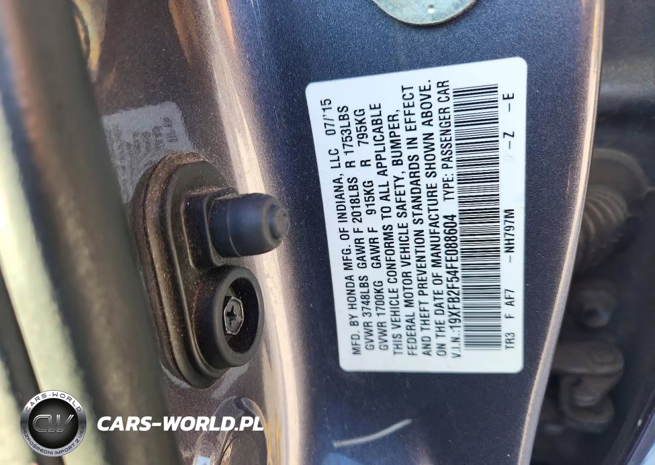2015 Honda Civic Lx VIN:19XFB2F54FE088604 - 12