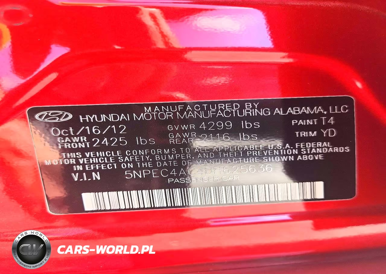 2013 Hyundai Sonata Limited VIN:5NPEC4AC4DH625636 - 12