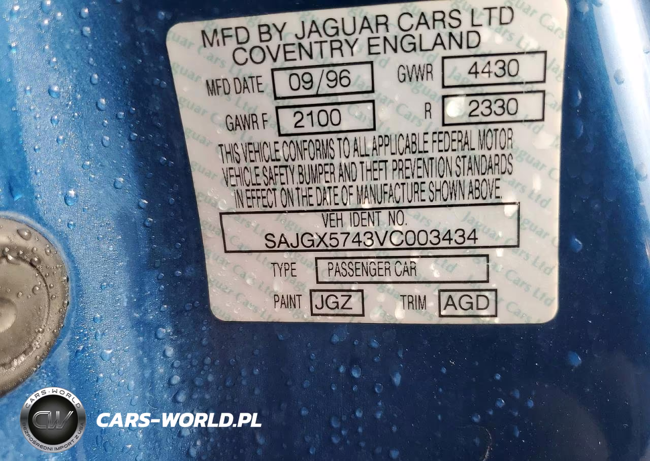 1997 Jaguar Xk8 VIN:SAJGX5743VC003434 - 12