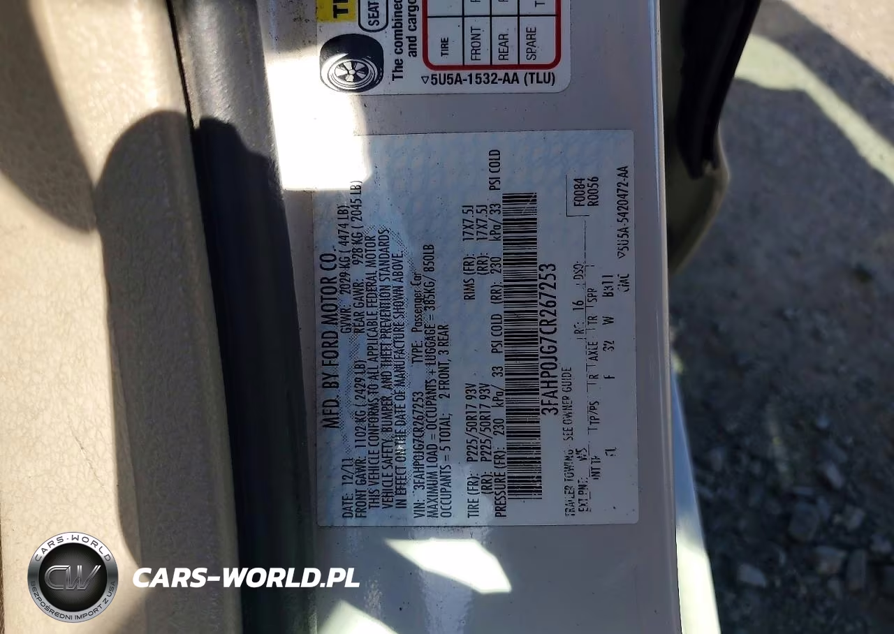 2012 Ford Fusion Sel VIN:3FAHP0JG7CR267253 - 13