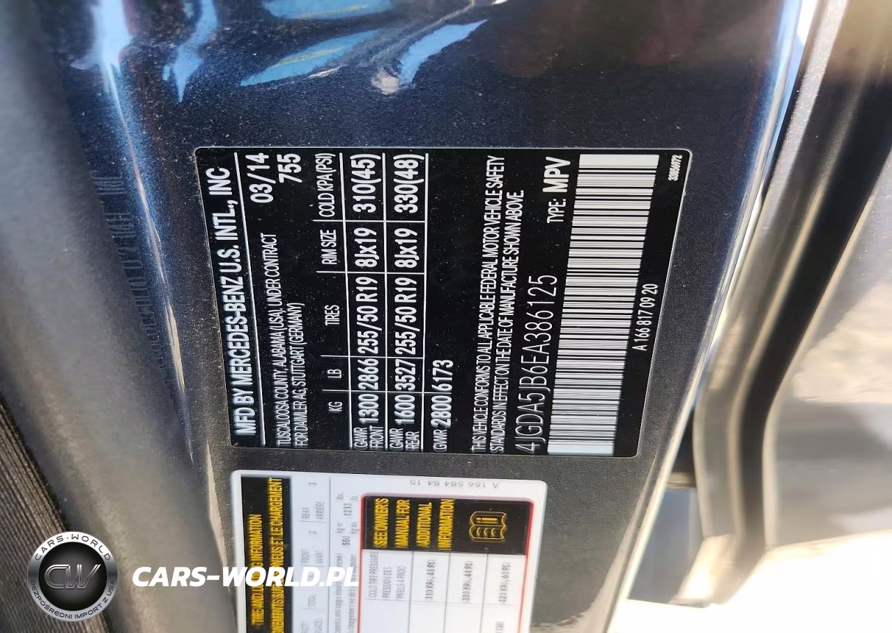 2014 Mercedes-Benz Ml 350 VIN:4JGDA5JB6EA386125 - 13