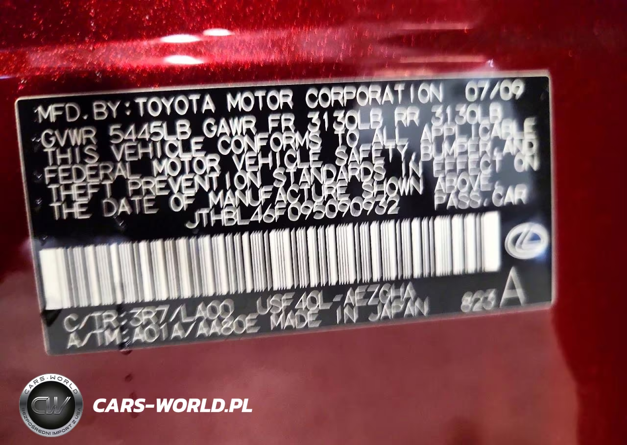 2009 Lexus Ls 460 VIN:JTHBL46F095090932 - 12