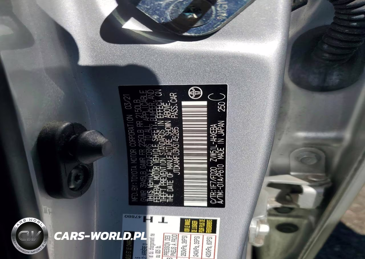 2021 Toyota Prius Le VIN:JTDKAMFU3M3145285 - 13