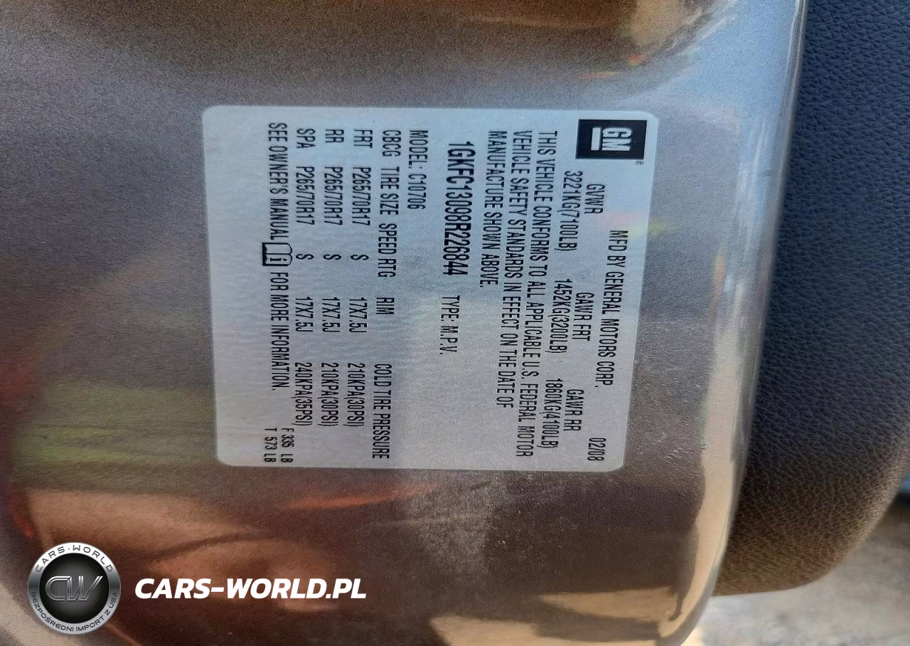2008 GMC Yukon VIN:1GKFC13098R226844 - 13
