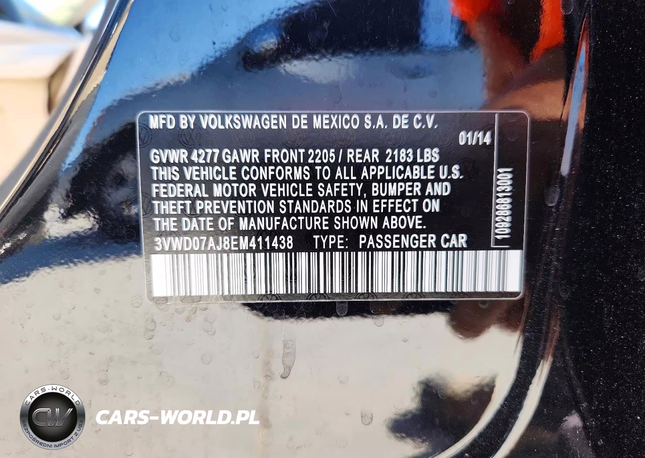 2014 Volkswagen Jetta Se VIN:3VWD07AJ8EM411438 - 12