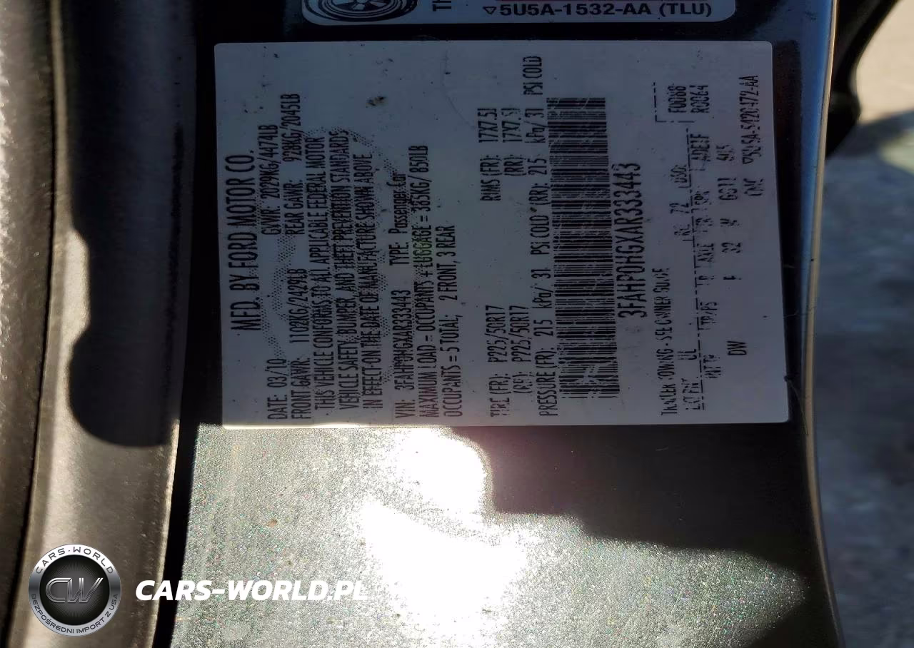2010 Ford Fusion Se VIN:3FAHP0HGXAR333443 - 12