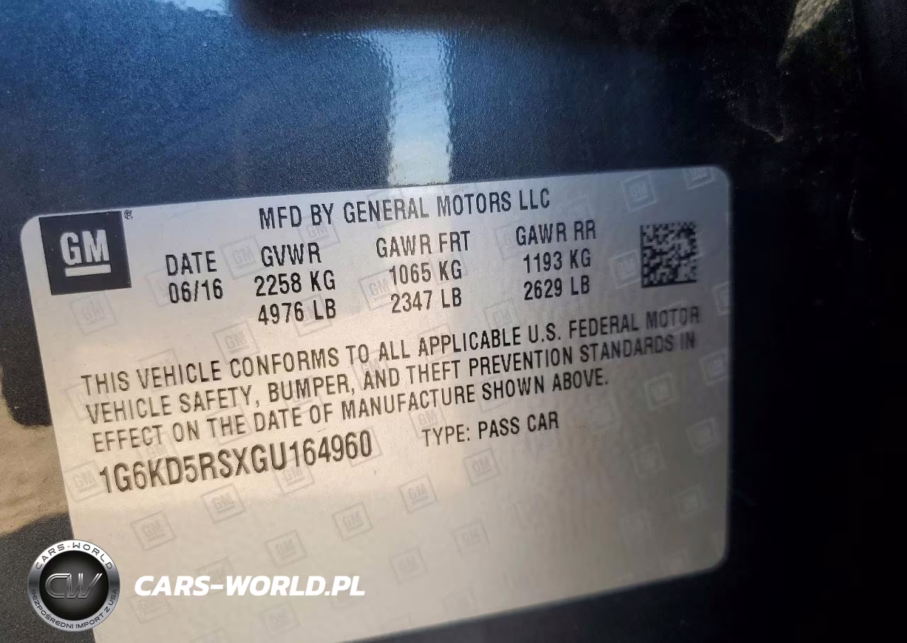 2016 Cadillac Ct6 Luxury VIN:1G6KD5RSXGU164960 - 12