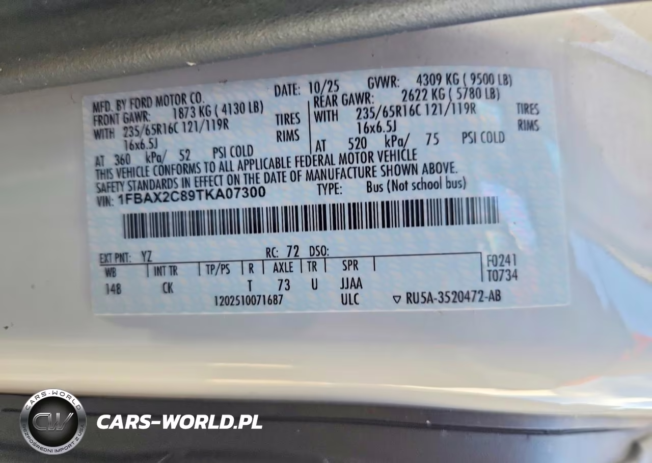 2026 Ford Transit T-350 VIN:1FBAX2C89TKA07300 - 13