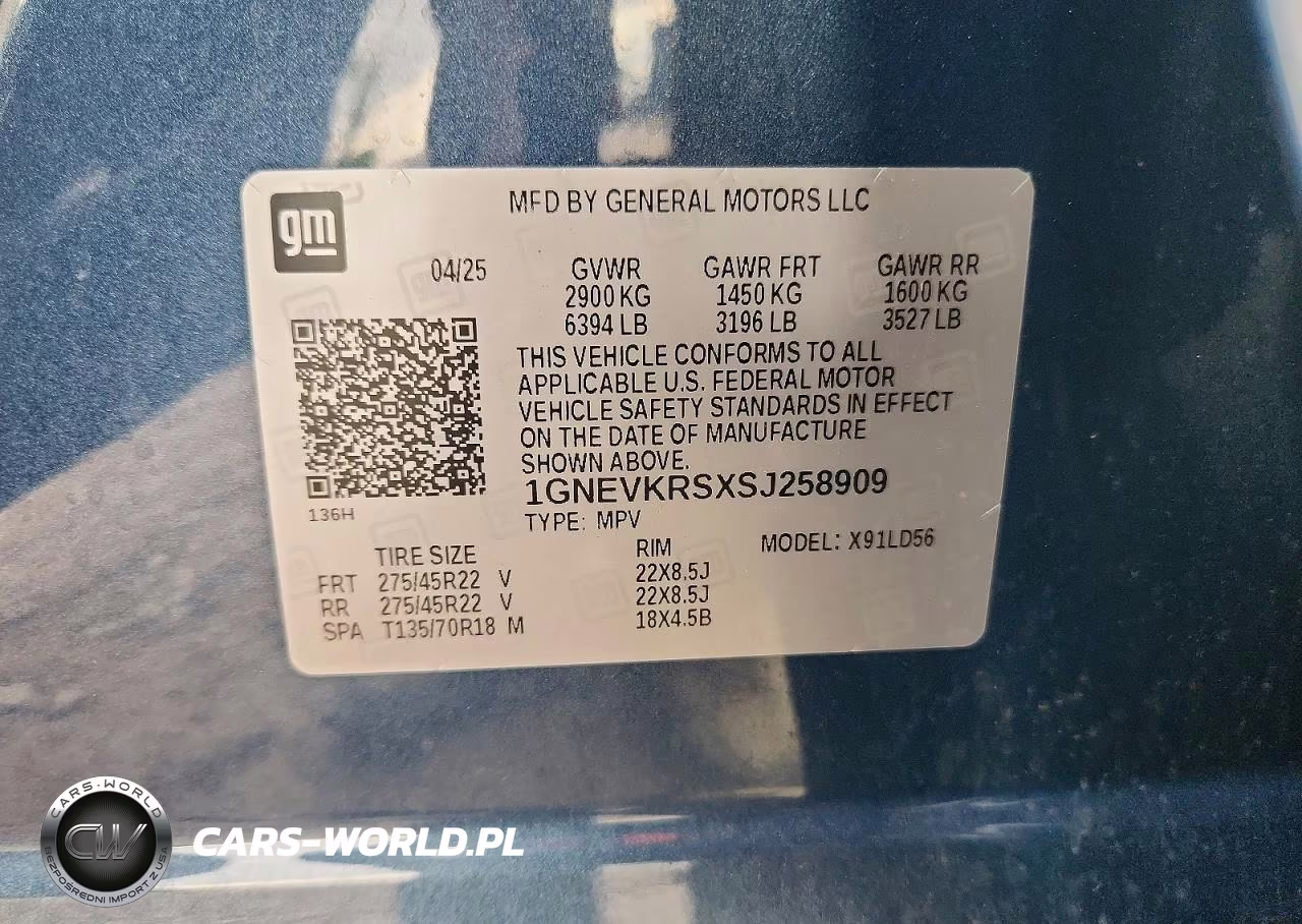2025 Chevrolet Traverse High Country VIN:1GNEVKRSXSJ258909 - 13