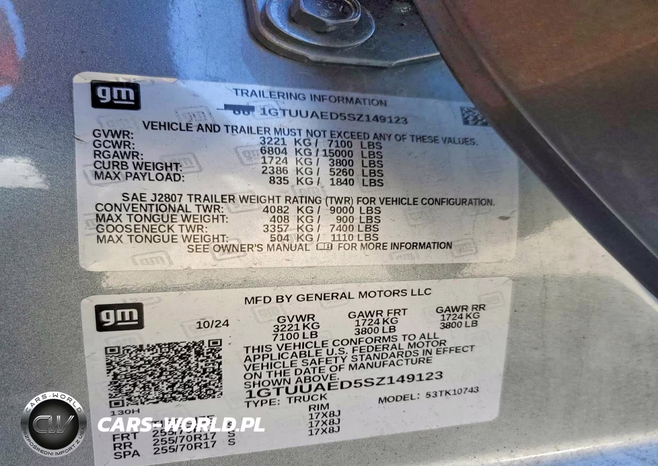 2025 GMC Sierra K1500 VIN:1GTUUAED5SZ149123 - 12