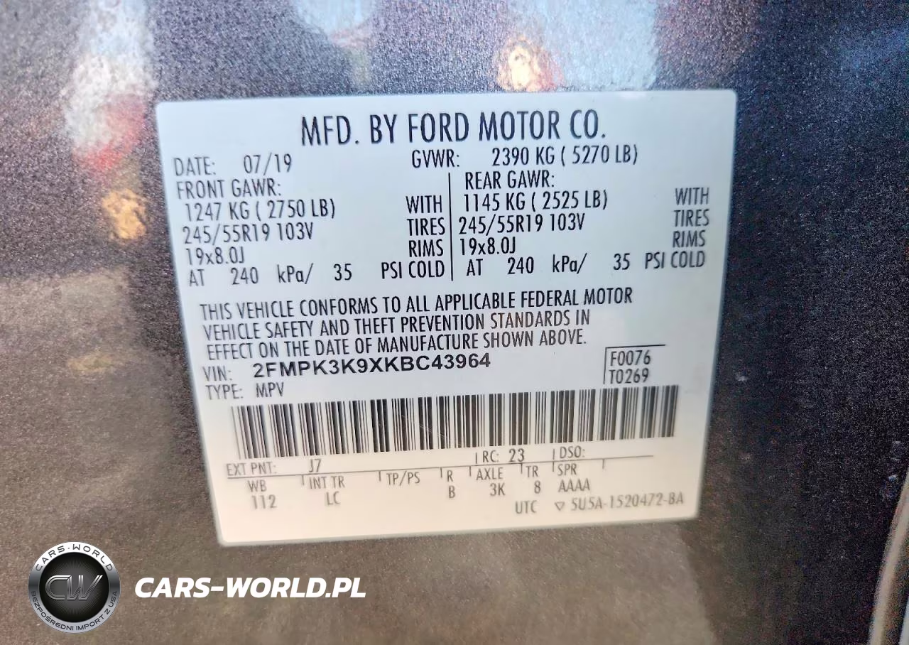 2019 Ford Edge Titanium VIN:2FMPK3K9XKBC43964 - 14