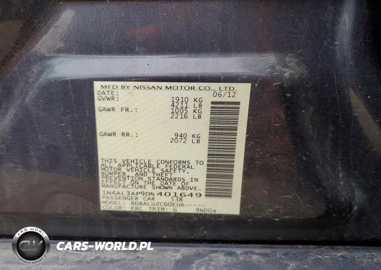 2013 Nissan Altima 2.5 VIN:1N4AL3AP9DN401649 - 12