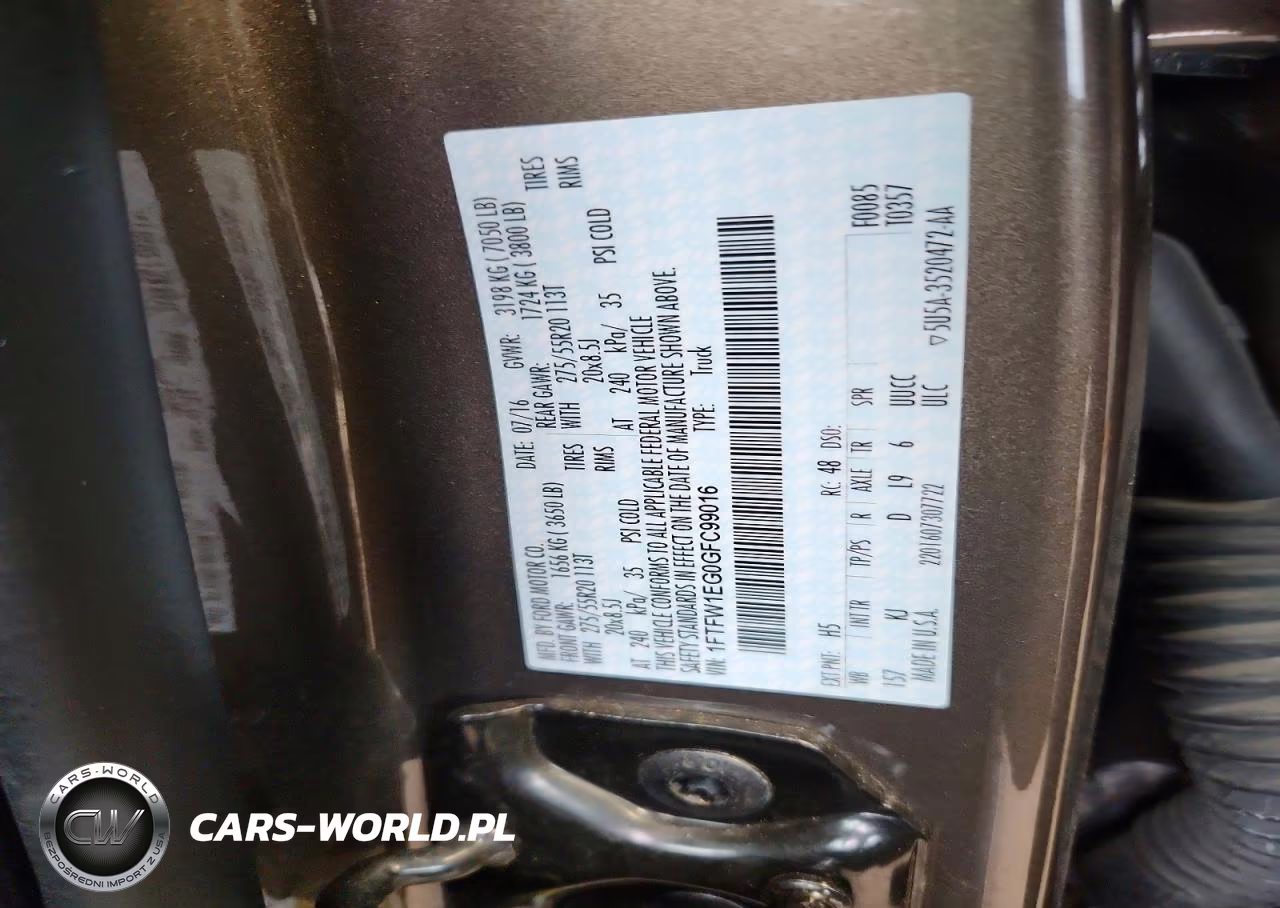 2016 Ford F150 Supercrew VIN:1FTFW1EG0GFC99016 - 13