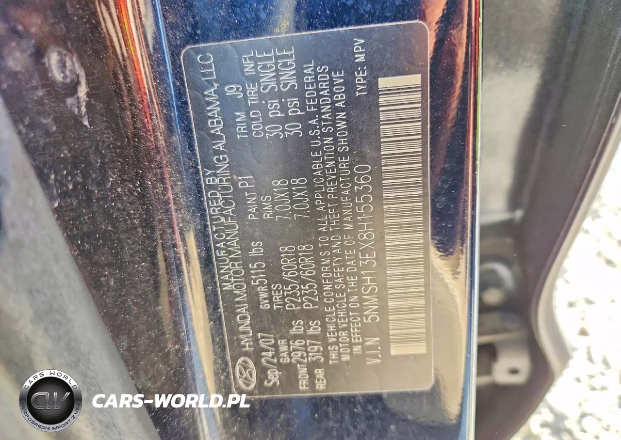 2008 Hyundai Santa Fe Se VIN:5NMSH13EX8H155360 - 13