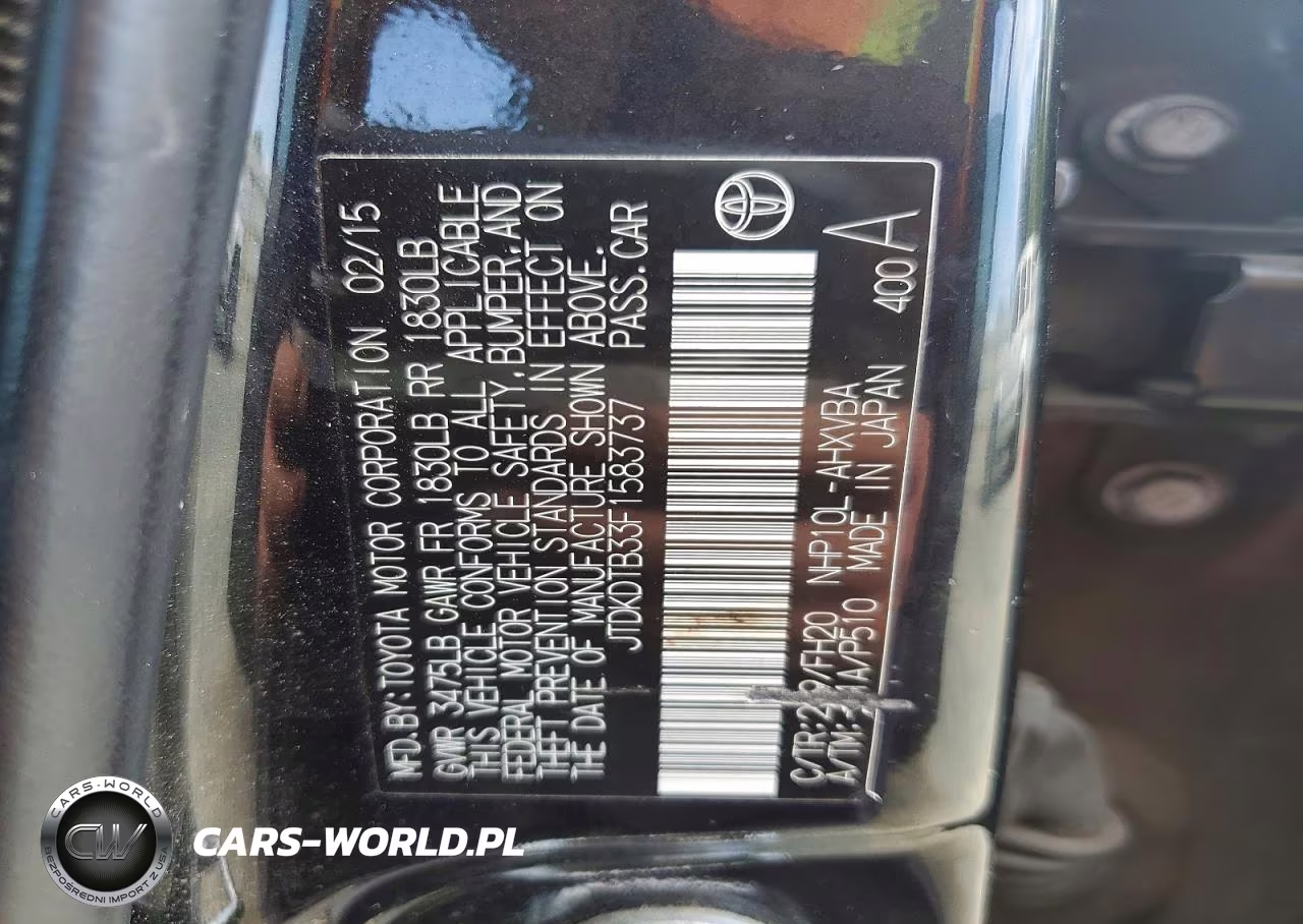 2015 Toyota Prius C One VIN:JTDKDTB33F1583737 - 14