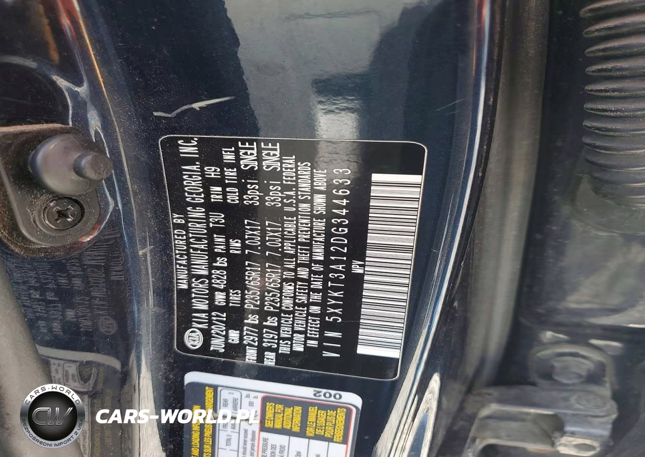 2013 Kia Sorento Lx VIN:5XYKT3A12DG344633 - 13