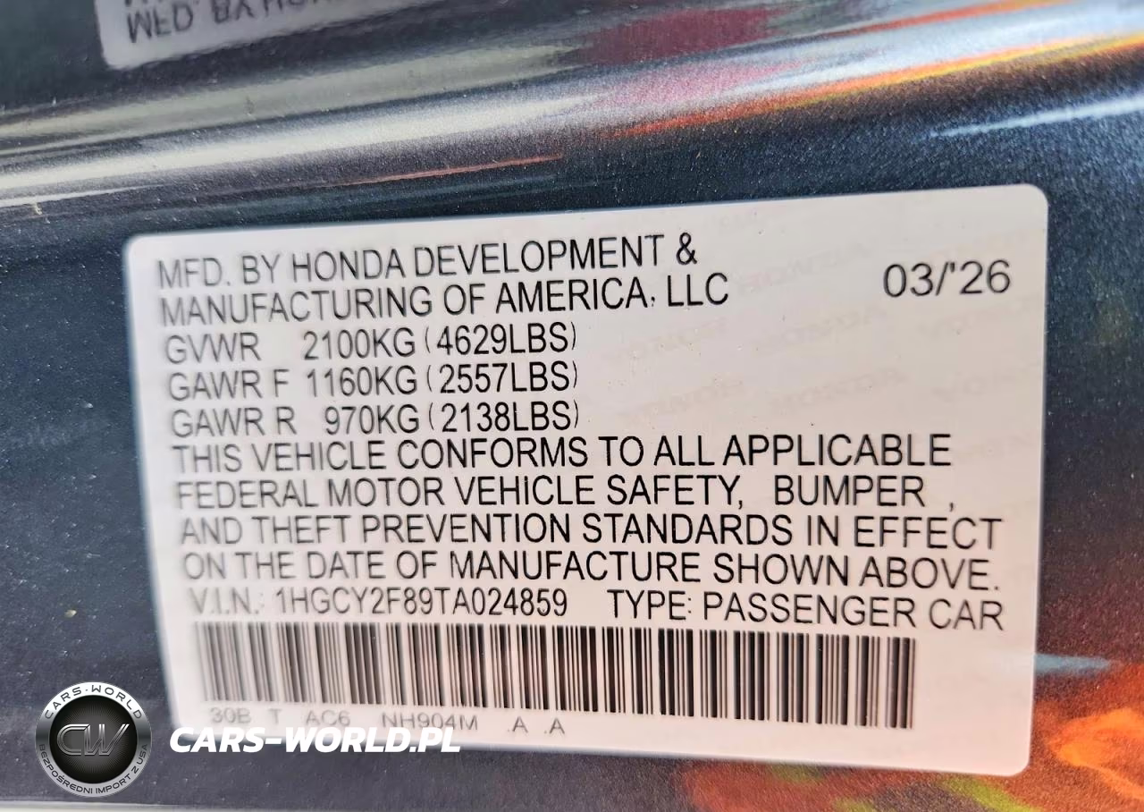 2026 Honda Accord Touring Hybrid VIN:1HGCY2F89TA024859 - 12