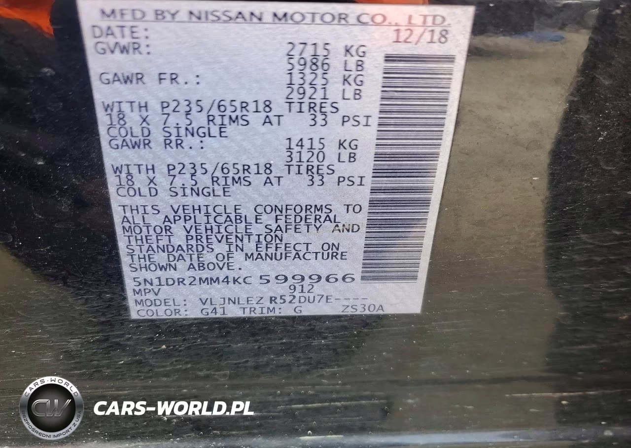 2019 Nissan Pathfinder Sv VIN:5N1DR2MM4KC599966 - 13