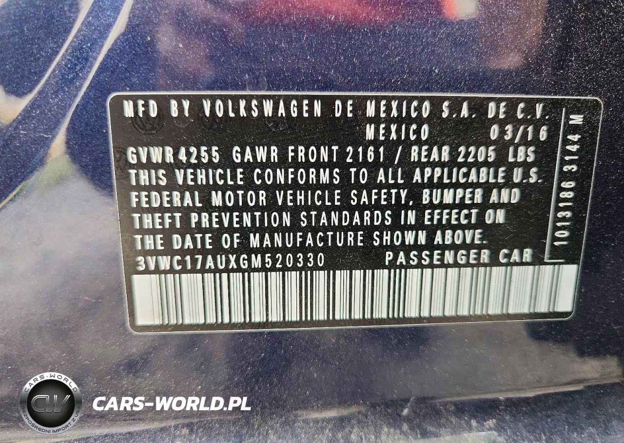 2016 Volkswagen Golf Sportwagen S VIN:3VWC17AUXGM520330 - 12