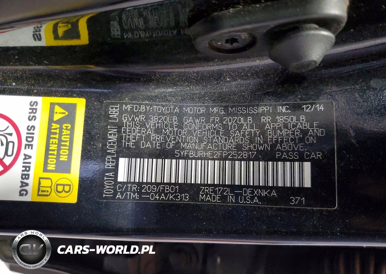 2015 Toyota Corolla Le VIN:5YFBURHE2FP252817 - 12