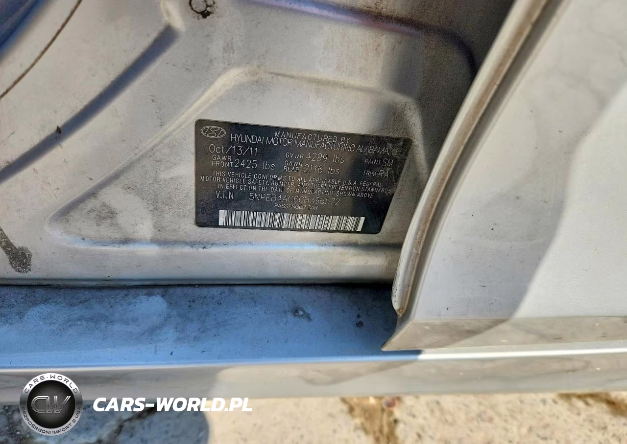 2012 Hyundai Sonata Gls VIN:5NPEB4AC6CH396572 - 12