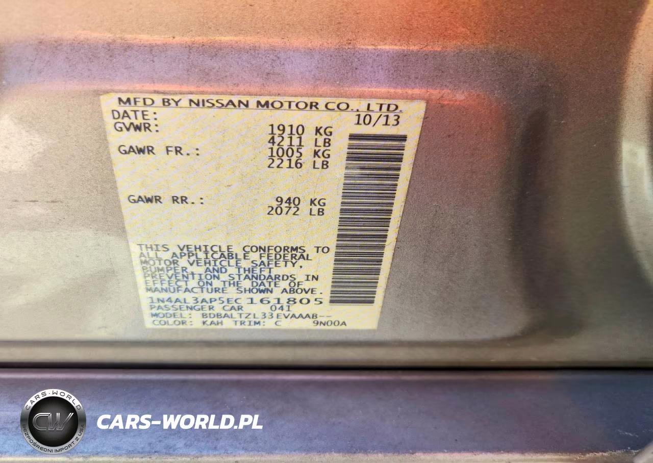2014 Nissan Altima 2.5 Sv VIN:1N4AL3AP5EC161805 - 13