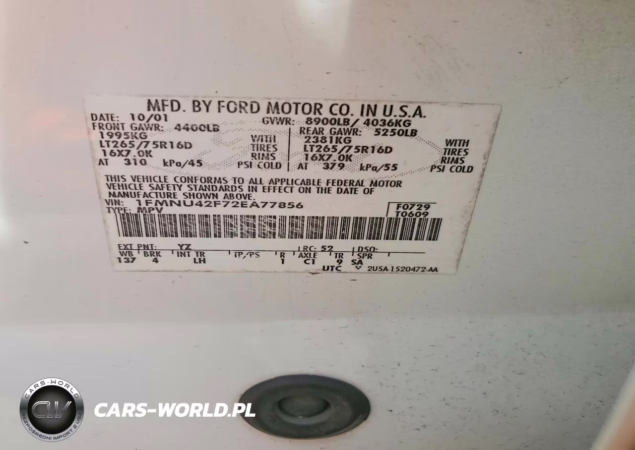 2002 Ford Excursion Limited VIN:1FMNU42F72EA77856 - 12