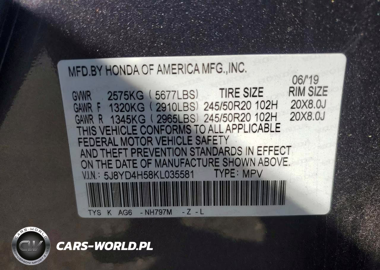 2019 Acura Mdx Technology VIN:5J8YD4H58KL035581 - 13