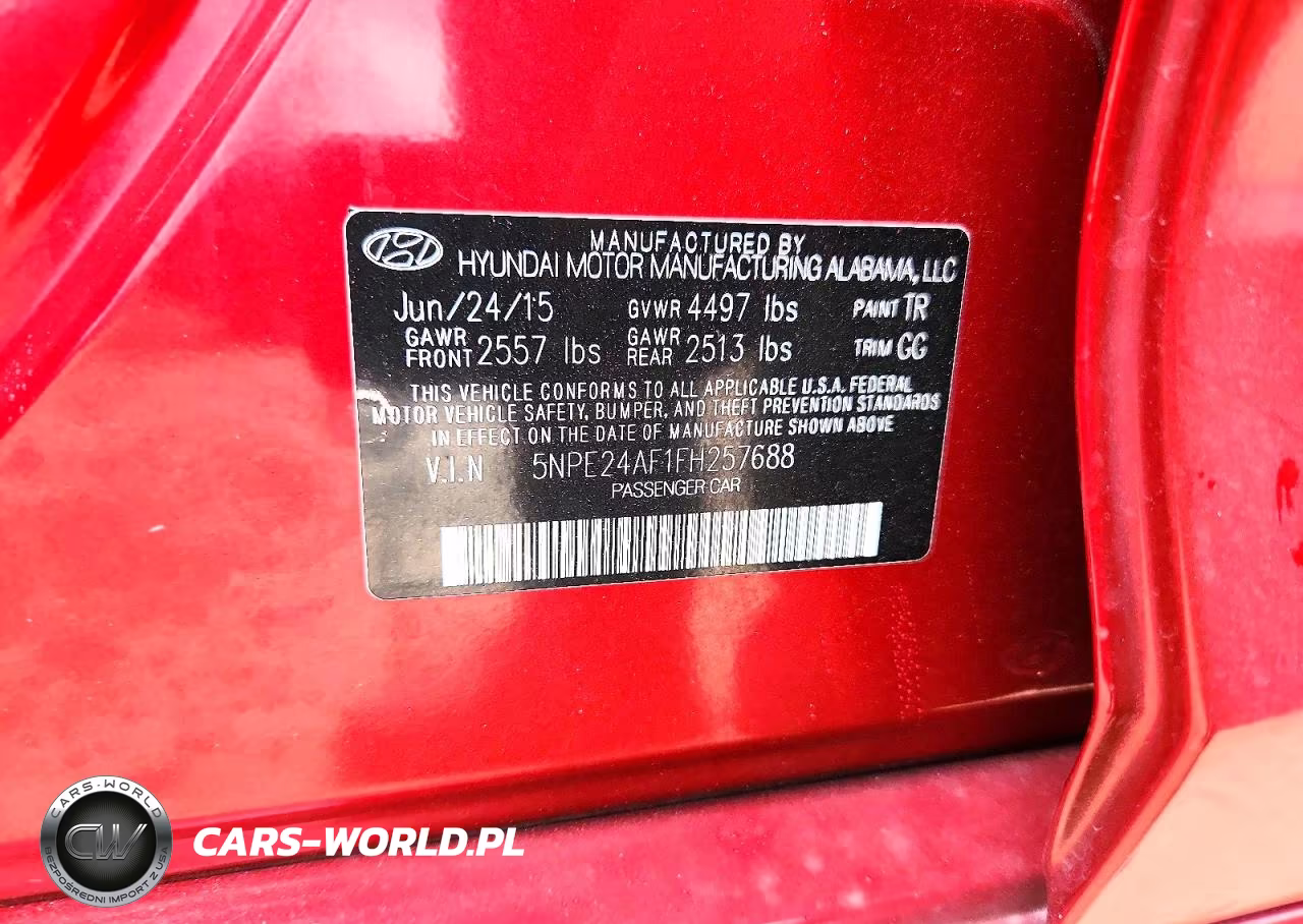2015 Hyundai Sonata Se VIN:5NPE24AF1FH257688 - 12