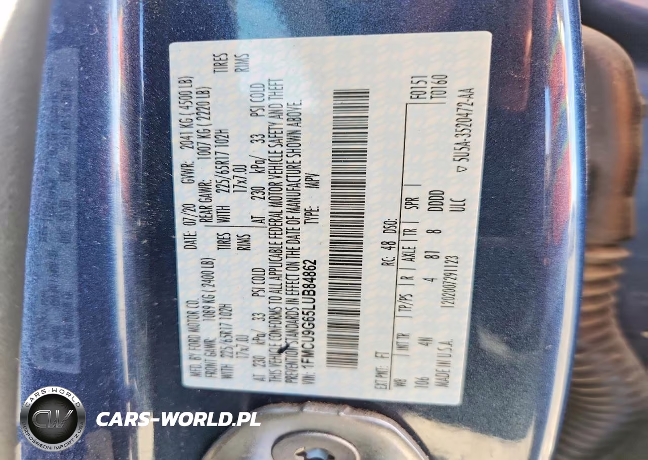 2020 Ford Escape Se VIN:1FMCU9G65LUB84862 - 13
