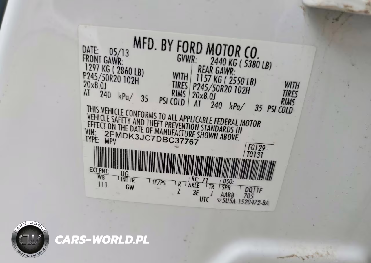 2013 Ford Edge Sel VIN:2FMDK3JC7DBC37767 - 12