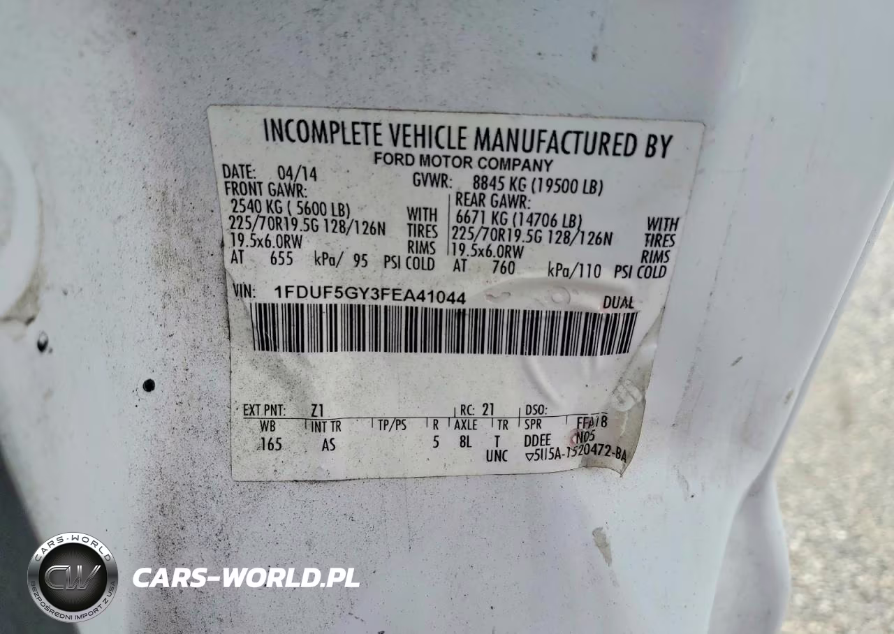 2015 Ford F550 Super Duty VIN:1FDUF5GY3FEA41044 - 12