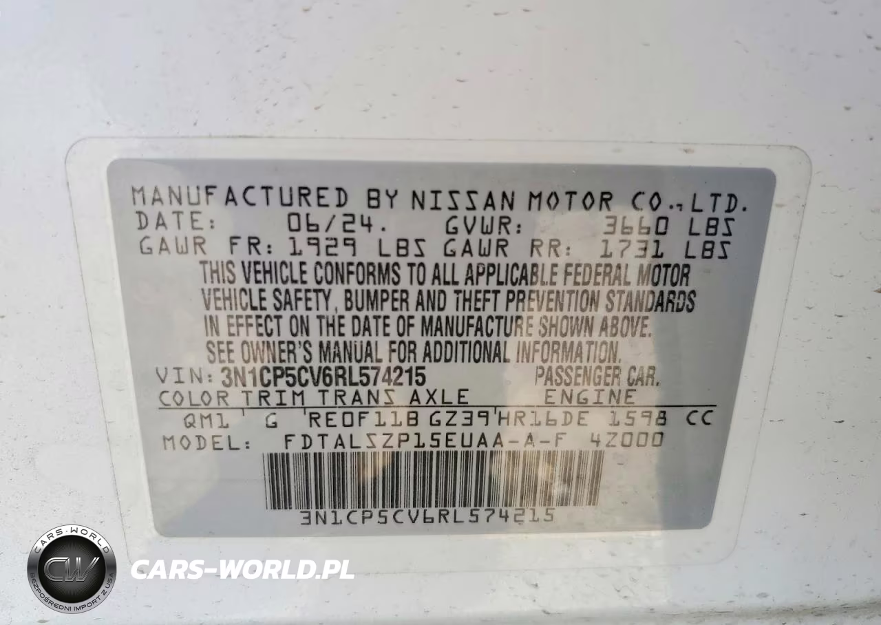 2024 Nissan Kicks Sv VIN:3N1CP5CV6RL574215 - 12