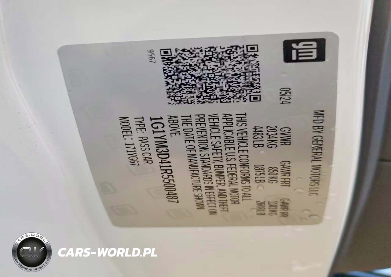 2024 Chevrolet Corvette E-Ray 3Lz VIN:1G1YM3D41R5500487 - 12
