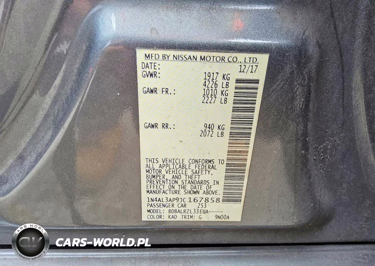 2018 Nissan Altima 2.5 Sl VIN:1N4AL3AP9JC167858 - 12