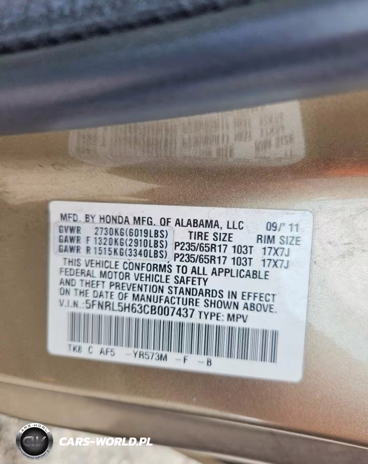 2012 Honda Odyssey Exl VIN:5FNRL5H63CB007437 - 13