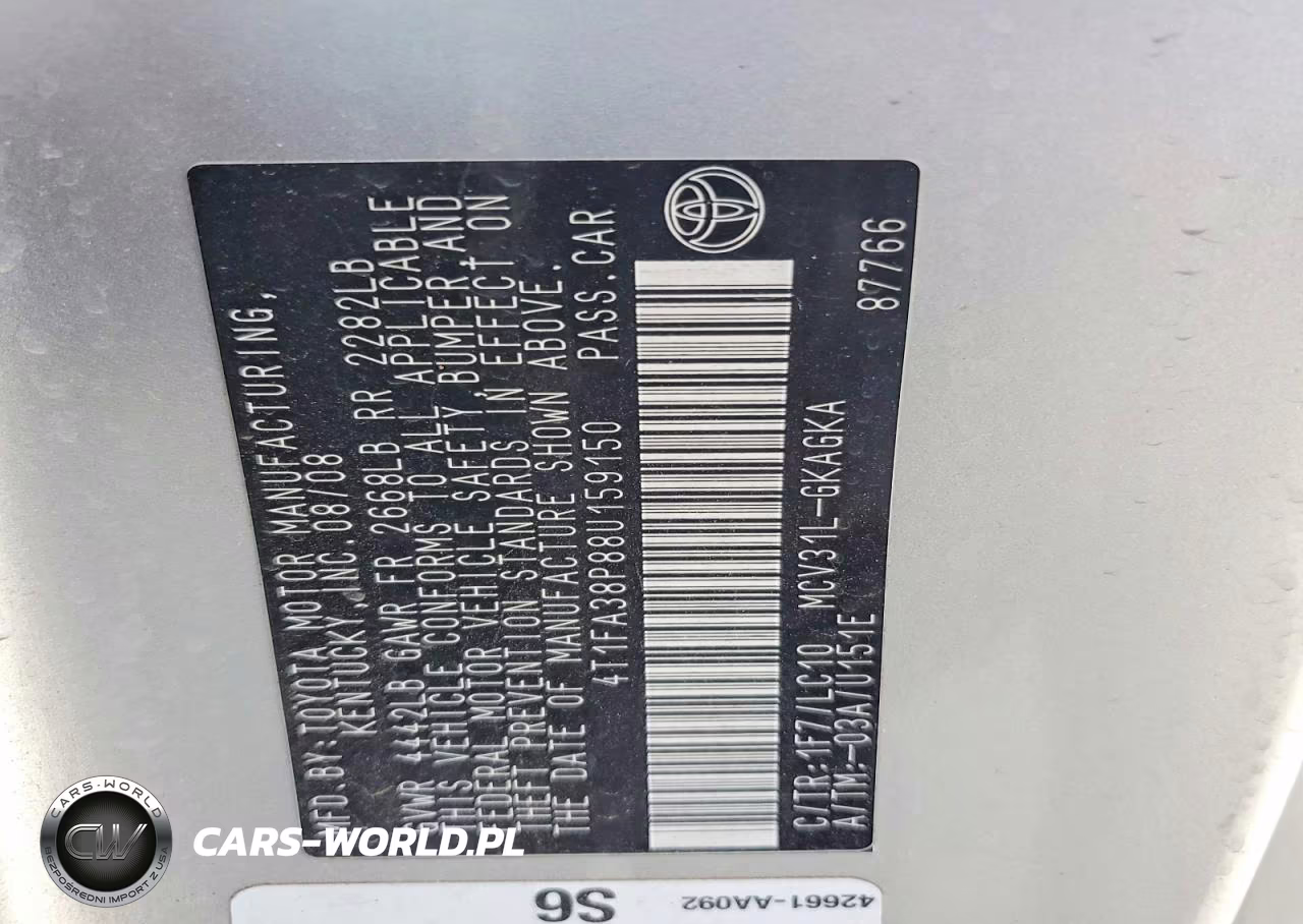 2008 Toyota Camry Solara Sle V6 VIN:4T1FA38P88U159150 - 13
