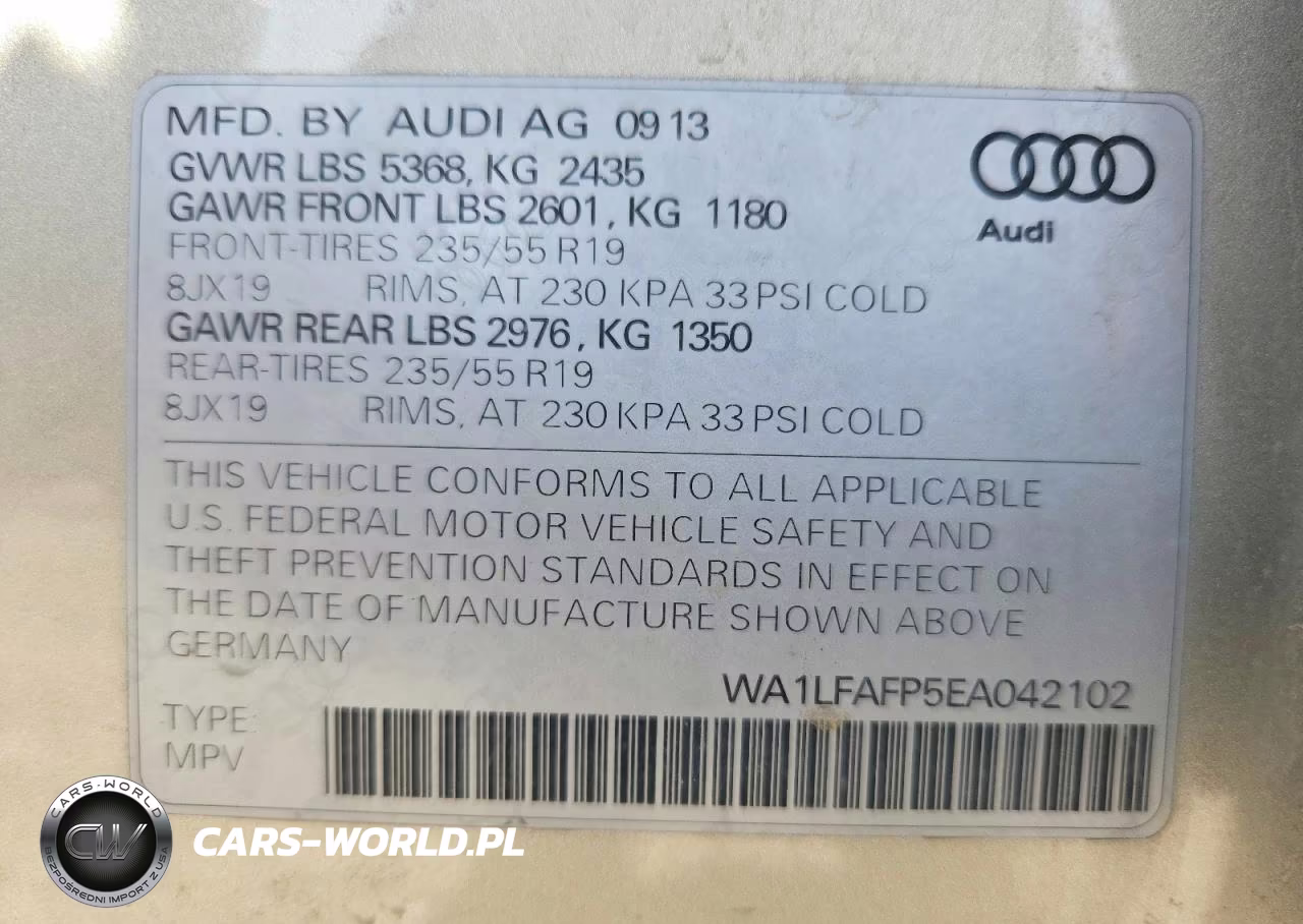 2014 Audi Q5 Premium Plus VIN:WA1LFAFP5EA042102 - 13
