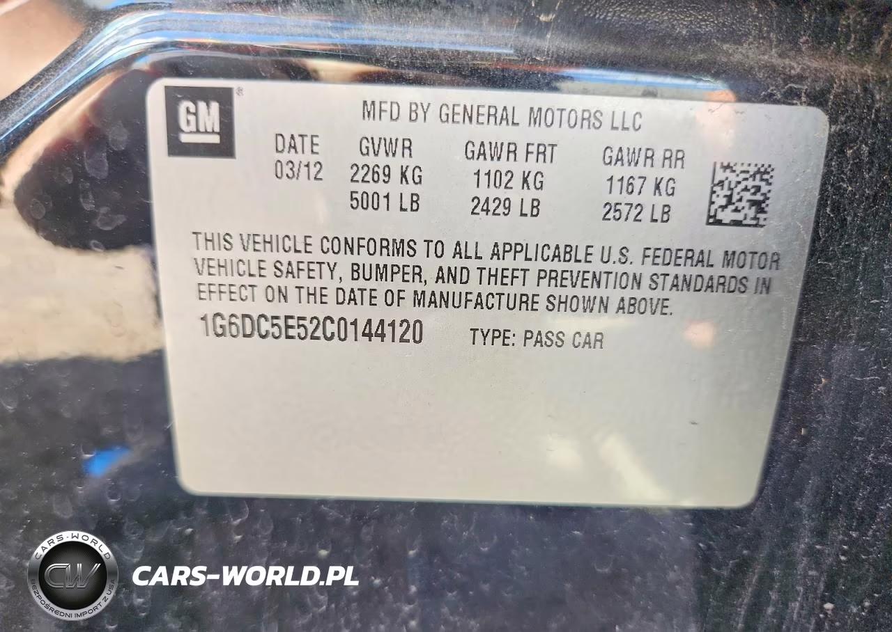 2012 Cadillac Cts VIN:1G6DC5E52C0144120 - 12