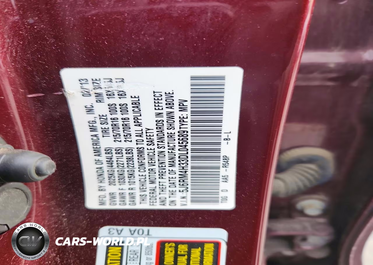 2013 Honda Cr-V Lx VIN:5J6RM4H33DL045689 - 13