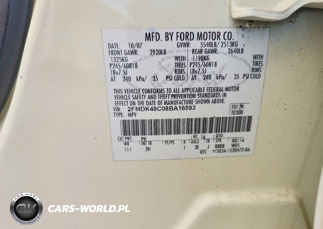 2008 Ford Edge Sel VIN:2FMDK48C08BA16593 - 13