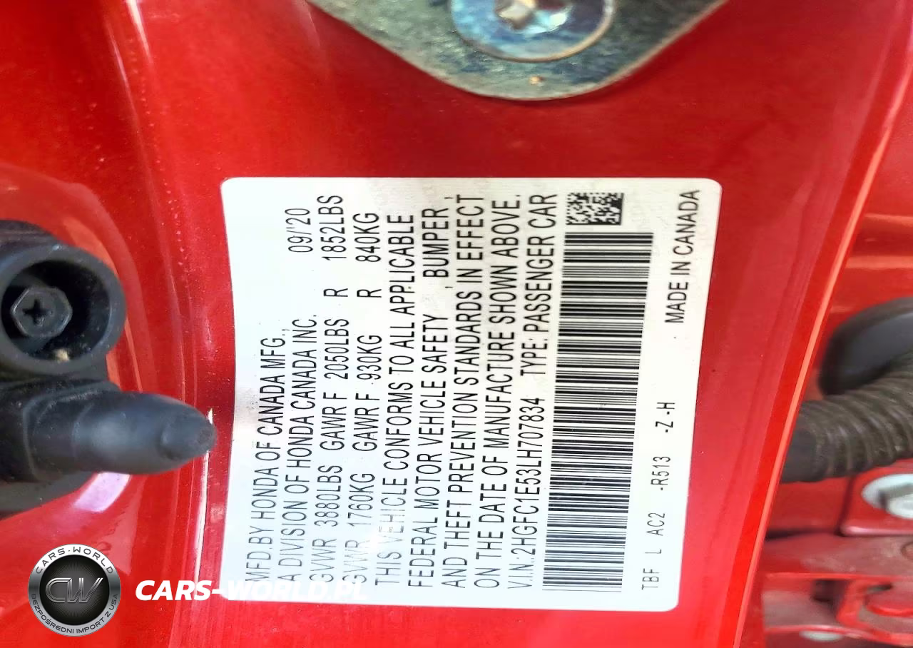 2020 Honda Civic Si VIN:2HGFC1E53LH707834 - 13