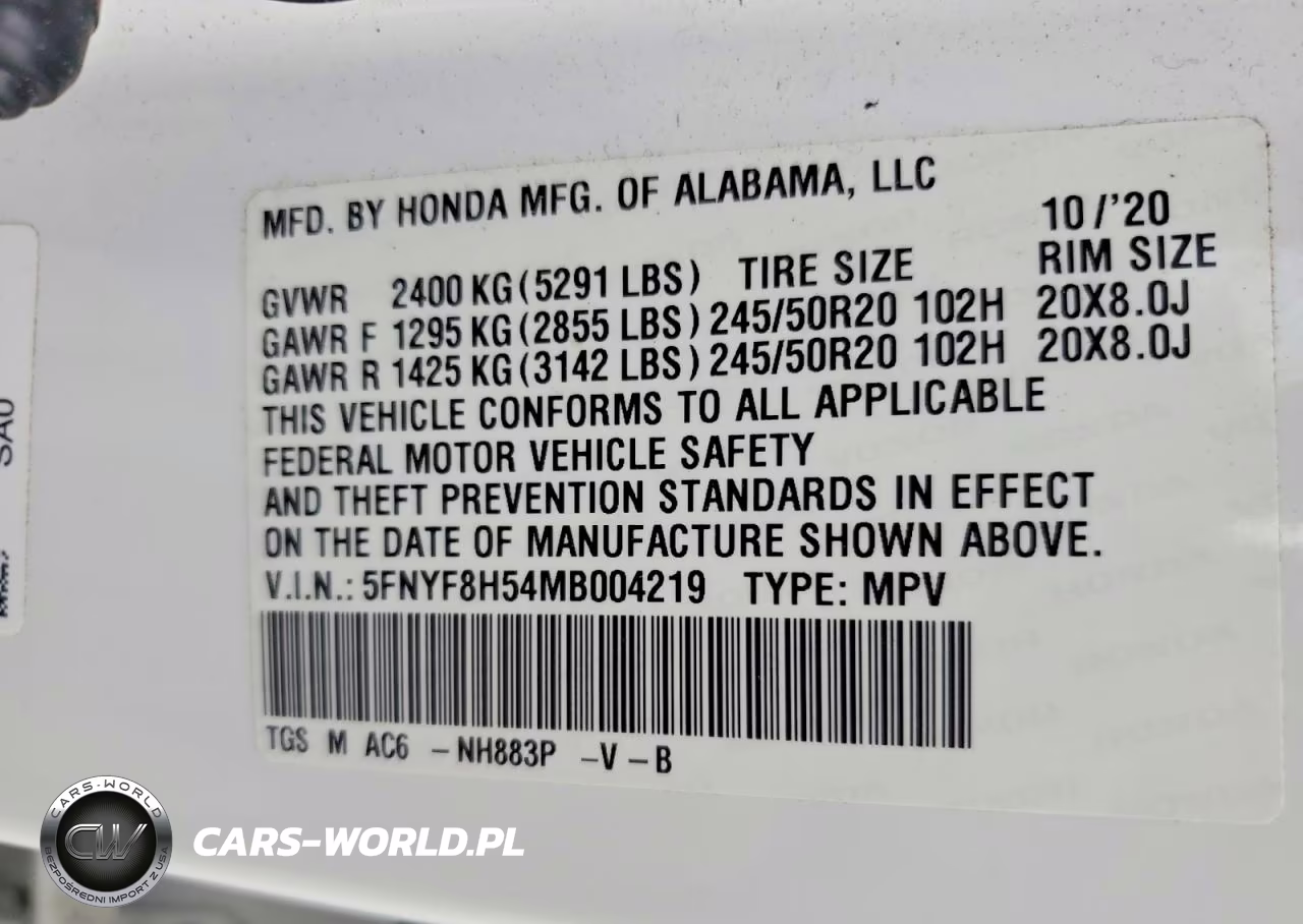 2021 Honda Passport Exl VIN:5FNYF8H54MB004219 - 13