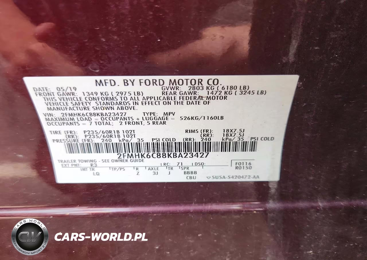2019 Ford Flex Sel VIN:2FMHK6C88KBA23427 - 13
