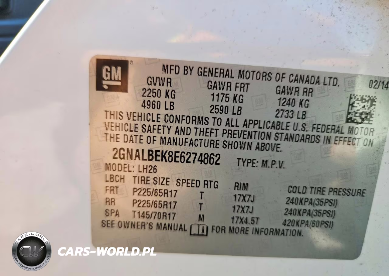 2014 Chevrolet Equinox Lt VIN:2GNALBEK8E6274862 - 13