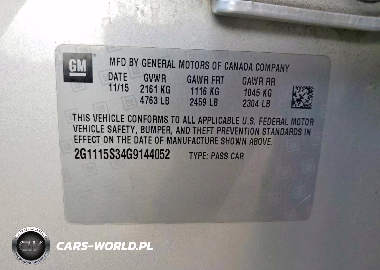 2016 Chevrolet Impala Lt VIN:2G1115S34G9144052 - 12